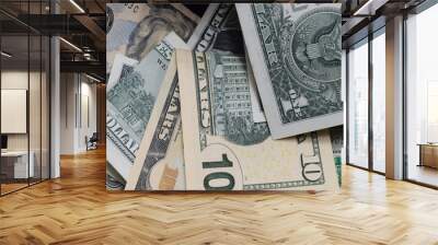 background, dollars of different value close-ups Wall mural