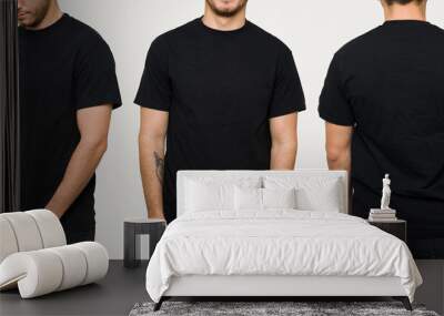 Good-looking man in a t-shirt for design print Wall mural