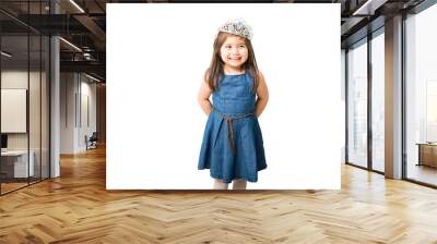 Happy little girl in princess dress Wall mural