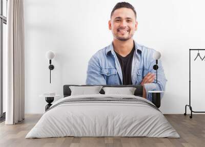 latin young man in a studio Wall mural