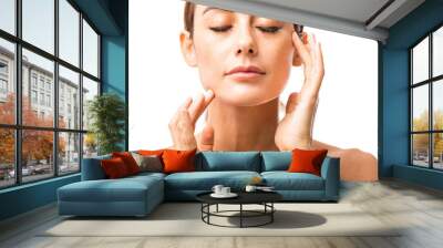 Secret Of Beauty Is Facial Massage Wall mural