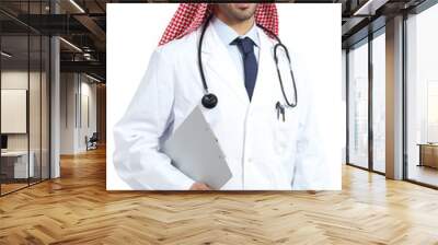 Arab saudi emirates doctor posing holding medical history Wall mural