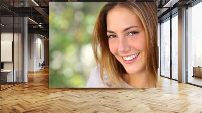 beautiful woman with a whiten perfect smile Wall mural