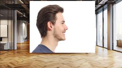 Side view of a handsome man facial portrait Wall mural