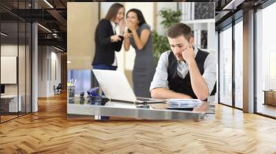 Workers bullying a colleague at office Wall mural