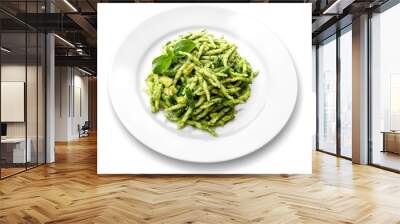 Plate of trofie pasta with Genoese pesto Wall mural