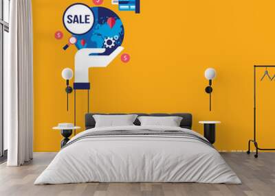 Shopping online and E-commerce concept Vector illustration Wall mural