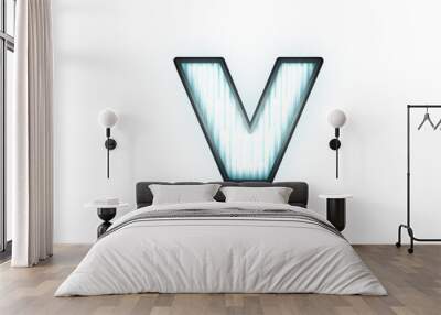 V roman numeral in car headlamp style 3d illustration text effect on transparent background Wall mural