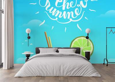 Glass with lemonad lettering Wall mural