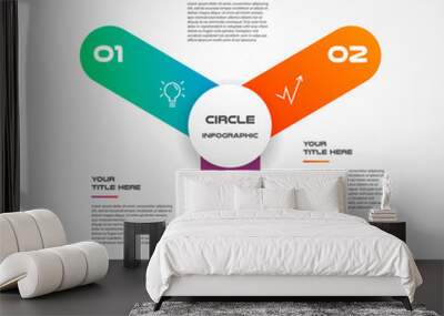 windmill, propeller, gradient circle infographics step by step. element of chart, graph, diagram wit Wall mural