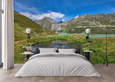 Glacial lake Rifflsee. Austrian Alps. Tyrol Wall mural