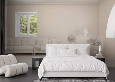 Grey interior desigh concept with furniture. 3D illustration Wall mural