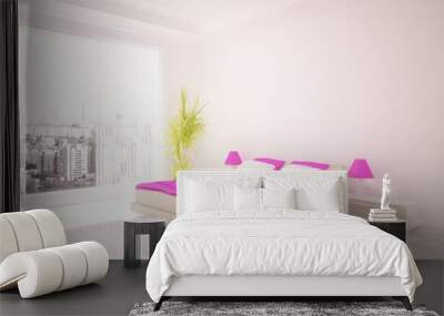 white bedroom design in the home Wall mural