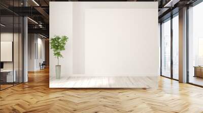 White empty room. Scandinavian interior design. 3D illustration Wall mural