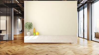 White empty room. Scandinavian interior design. 3D illustration Wall mural