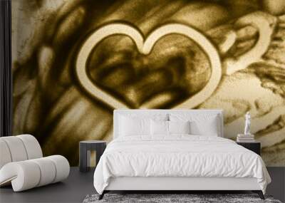 heart on the white background Wall mural