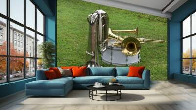 musical instruments on the white background Wall mural