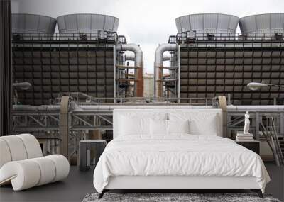 two sets of cooling towers in symmetry Wall mural