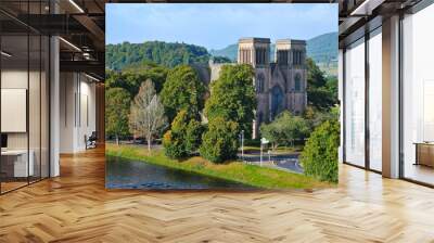 Autumn photo of St. Andrew's Cathedral in Inverness on a sunny morning Wall mural