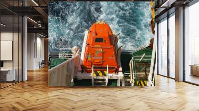 free fall life boat of a merchant ship at sea Wall mural