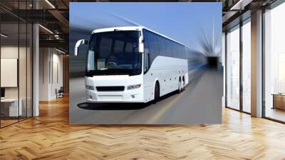 white coach in motion Wall mural