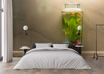 Ornamental fish and colofful of gravel. Wall mural