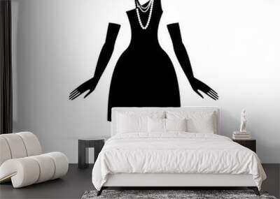 fashion little black dress template Wall mural