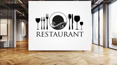 restaurant logo Wall mural