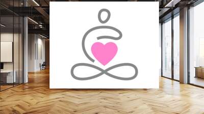 yoga love template Wall mural