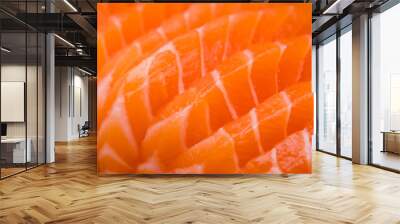 sliced salmon sashimi close up Wall mural