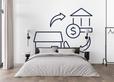 Collateral line icon. Security for loan. Borrower defaults on loan payments, lender seize on properties.Banking functions concept. Isolated vector illustration. Editable stroke Wall mural