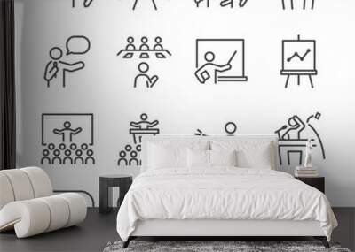 business presentation icons set Wall mural