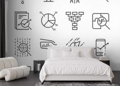 Data Analysis icons set Wall mural