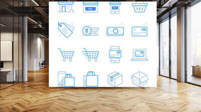 E-commerce and Shopping icons set 1 Wall mural