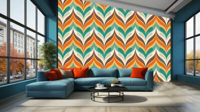 Mid century modern boomerang shape seamless pattern textile background Wall mural