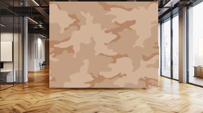 Seamless camouflage pattern. Khaki texture, vector illustration. Camo print background. Abstract military style backdrop Wall mural