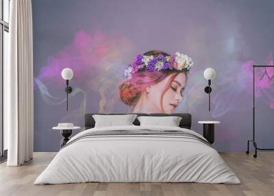 The Lady of Flowers is Half Blood Caucasian and Asian. She is fascinated with the smell of colorful perfume. Wall mural