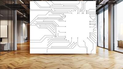 Vector : Electronic circuit with empty space on white background Wall mural