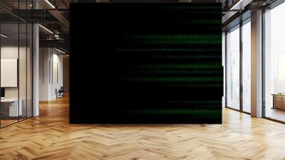 Vector : Green binary number on black background Wall mural