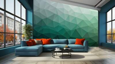 abstract modern gray and green low polygon gradient background Wall mural