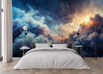 Background texture with smoke and dark clouds Low Angle Wall mural