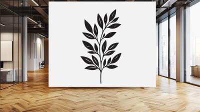 A beautiful  Leaf Plant Life Silhouette design. Wall mural