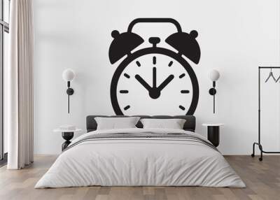 A icon of a classic alarm clock. Wall mural