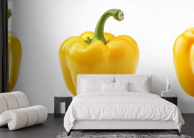 Set of yellow bell pepper isolated on a transparent background Wall mural