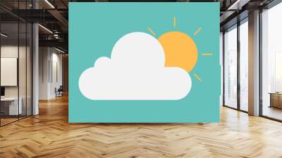 cloud and sun weather icon pastel tone Wall mural