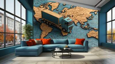 Global Logistics and Transportation. Wall mural