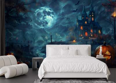 halloween night in the woods Wall mural