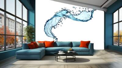 blue water liquid splash isolated on white background, 3d illustration with Clipping path. Wall mural