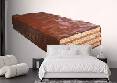 chocolate coated on Crispy wafer bar, Design for Packaging, with Clipping path 3d illustration. Wall mural