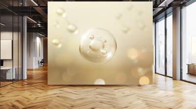 Cosmetic Essence Oil, Liquid bubble, Molecule inside Liquid Bubble Wall mural